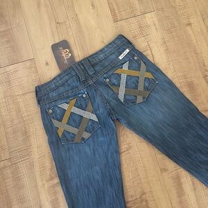 Frankie B. Plaid Pockets Low Rise Vintage Jeans BNWT